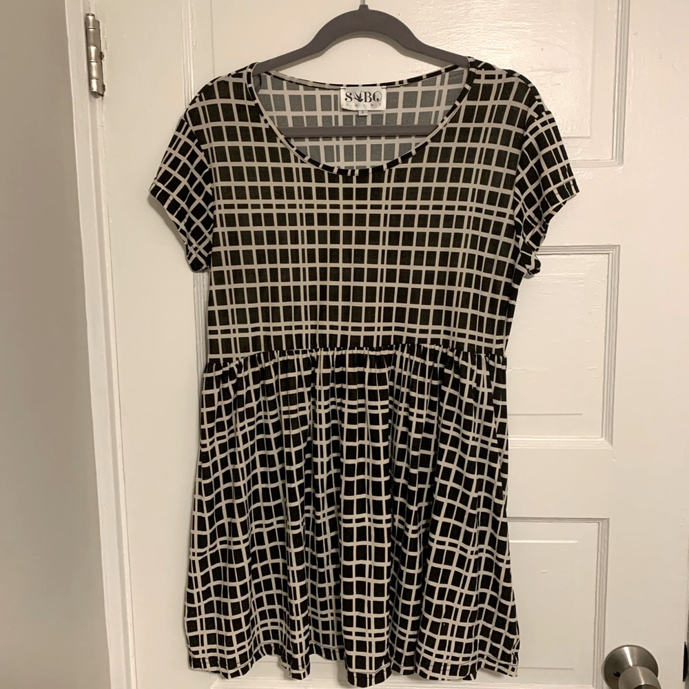 Sabo Skirt - Black and White Baby Doll Dress - Size S